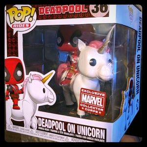 deadpool riding unicorn pop